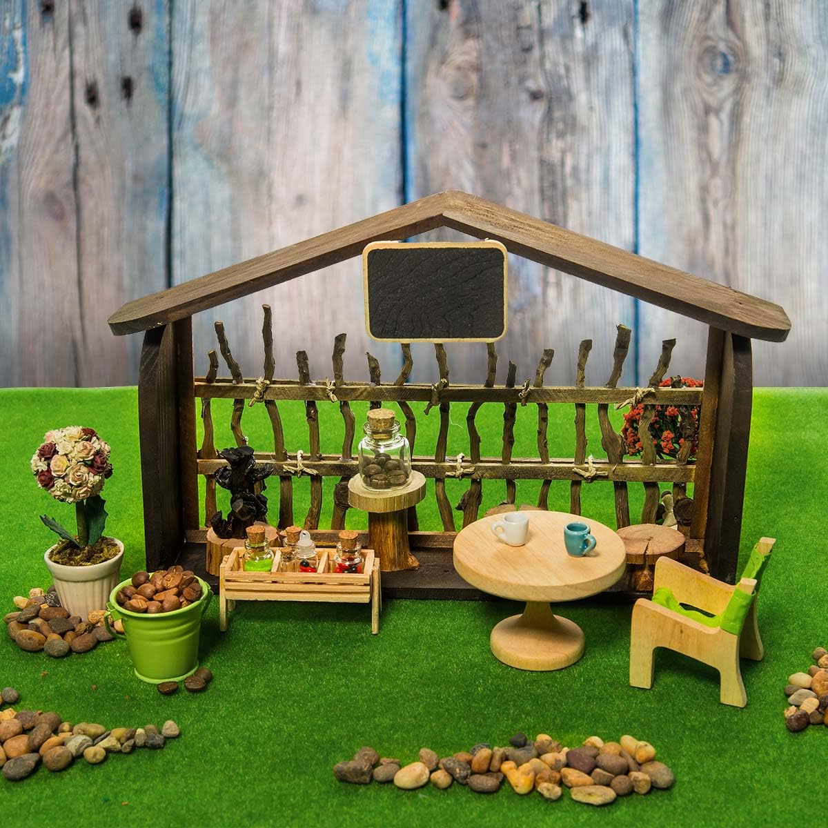 KISEER 6 Pack Fairy Garden Grass 6 x 6 Inches Miniature Artificial Craft Grass for Dollhouse Ornament DIY Decoration KISEER