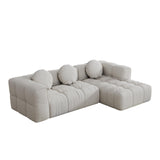 103" Cloud Couch Modular Sectional Sofa, Comfy Chenille Oversized Sectional Sofa with Deep Seat, Upholstered Tufted L Shaped Boneless Couches for Living Room, Right Facing, Off White HYJT-H&K