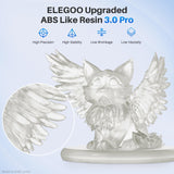 ELEGOO ABS-Like Resin 3.0 Pro, 3D Printer Resin with Low Viscosity and High Precision, 405nm Rapid UV-Curing Photopolymer Resin, 3D Resin for LCD/DLP 3D Printing, Clear 1000G ELEGOO