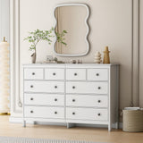 Pipleo 10 Drawer Dresser for Bedroom, Modern White Dressers and Chests of Drawers, 55-inch Drawer Wide Dressers Pipleo