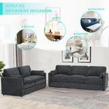 ACMEASE 69” Chenille Loveseat Sofa w/Arm Pillows, Upholstered 2-Seater Sofa w/Comfortable Back Cushions, Modern 2 Seats Couch w/High-Density Foam for Living Room, Apartment, Office, Grey ACMEASE