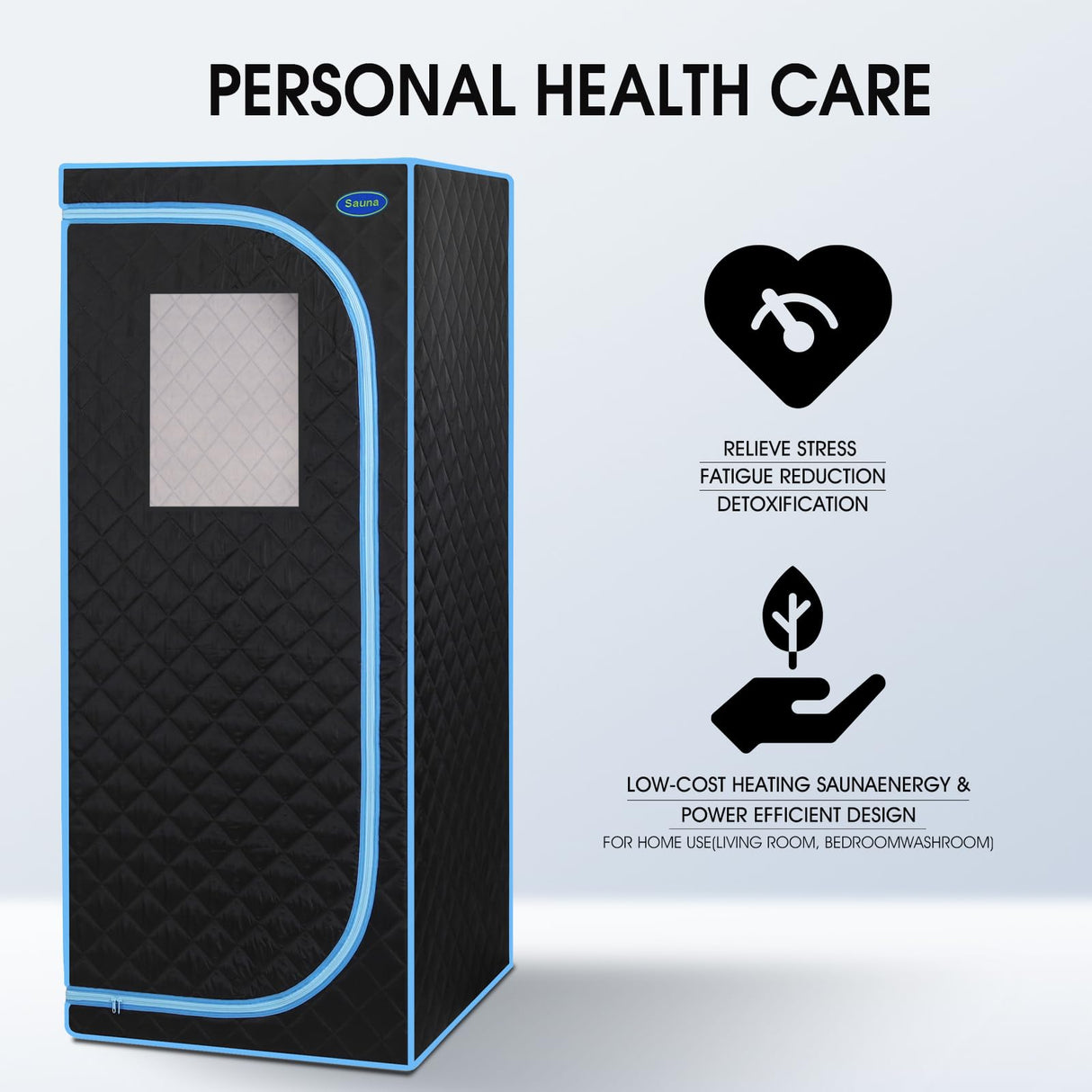 Portable Sauna Tent, Extra Space Size 1-Person Infrared Sauna,Extra Space Size Far Infrared Sauna Tent,with Heating Foot Pad,Portable Chair (L31.5 x W31.5 x H68.9, Black) Saunateadlane