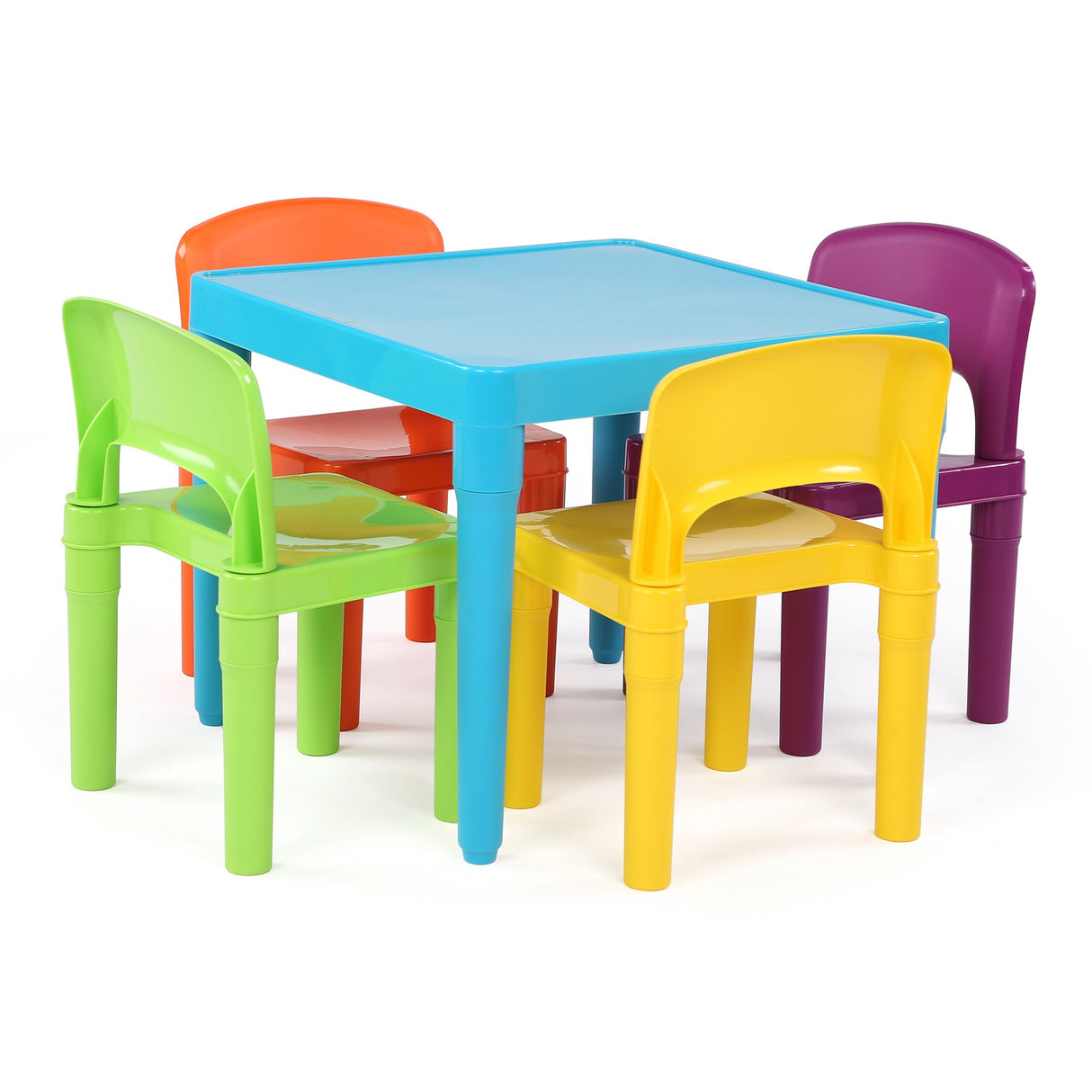 Humble Crew Kids Table and 4 Chair Set, Blue Table with Chairs - Sturdy Toddler Activity Table for Playtime, Arts, Crafts, Reading, and More - 5-Piece Children’s Furniture for Daycare Playroom Humble Crew
