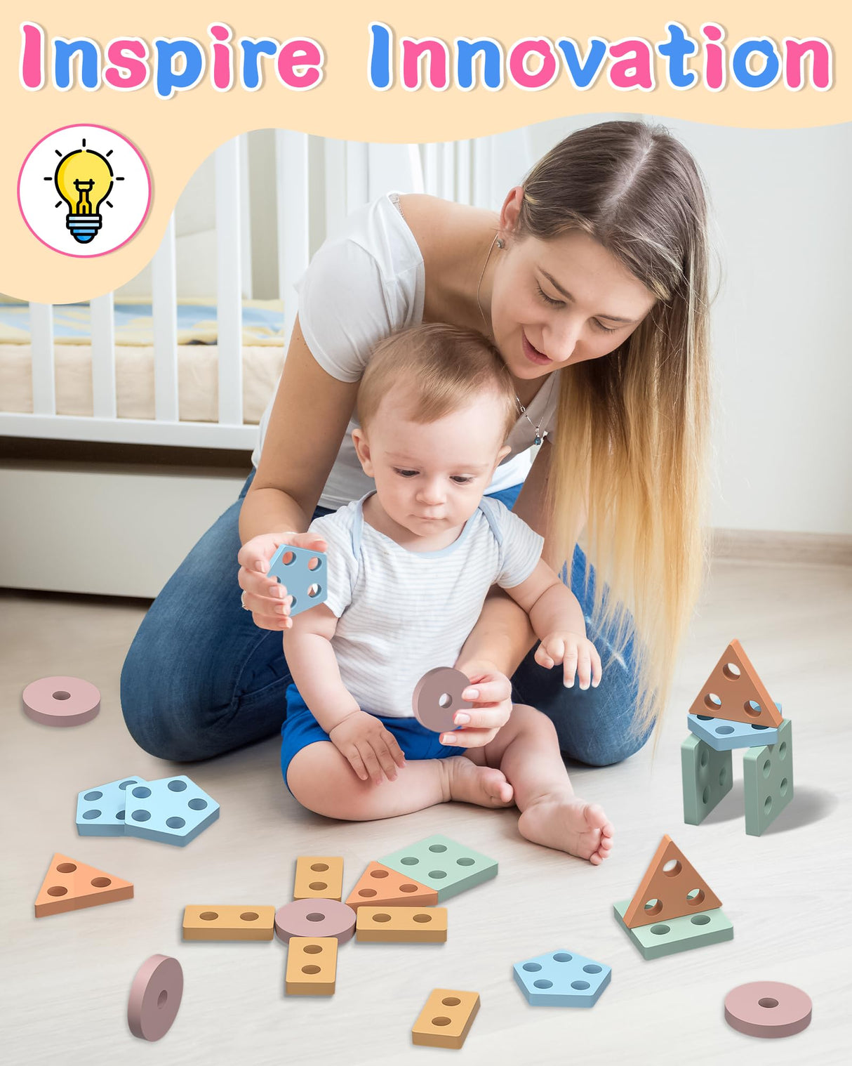 kecristv Montessori Toys for 1 2 Year Old Girl and Boy, Shape Sorter Wooden Toys for Toddlers 1-3, Toddler Toys Age 1-2, 1 2 Year Old Girl Boy Gifts, Preschool Toddler Puzzles Toys kecristv
