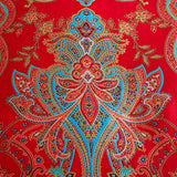 mixinni Red Paisley Comforter Sets Queen Size Bed Shabby Chic Print Comforter All Season 3 Pieces 1 Fluffy Soft Comforter with 2 Pillow Shams-Queen Size mixinni