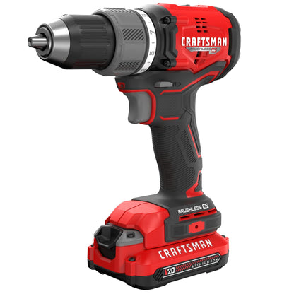 CRAFTSMAN RP+ Cordless Drill/Driver Kit, with 2 Batteries and Charger, Brushless (CMCD713C2) - WoodArtSupply