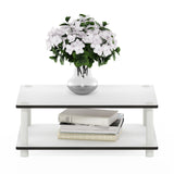 Furinno 11172 Just 2-Tier No Tools Coffee Table, White w/White Tube Furinno