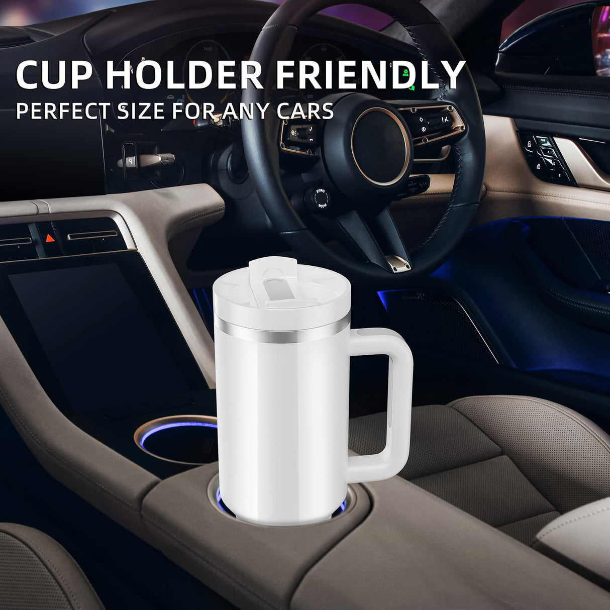 MURRICON 40 oz Tumbler with Handle and Straw,Stainless Steel Sublimation Tumblers with Handle,Vacuum Insulated Travel Mug with Lid,for Coffee and Beverages,4 Pack MURRICON