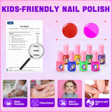 Kids Nail Polish Set for Girls, Non-Toxic Quick Dry Nail Art Salon Kit with Nail Dryer and Peelable Nail Polish,Ideal Gift Toys for Girls Age 3-12 Websonaw
