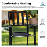 MFSTUDIO Outdoor Dining Set for 6, Patio Table and Chairs Set with Umbrella Hole, 7 Piece Metal Patio Furniture Set for Deck Backyard Poolside Garden MFSTUDIO