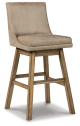 Signature Design by Ashley Tallenger 30" Upholstered Pub Height Bar Stool, 2 Count, Beige Signature Design by Ashley