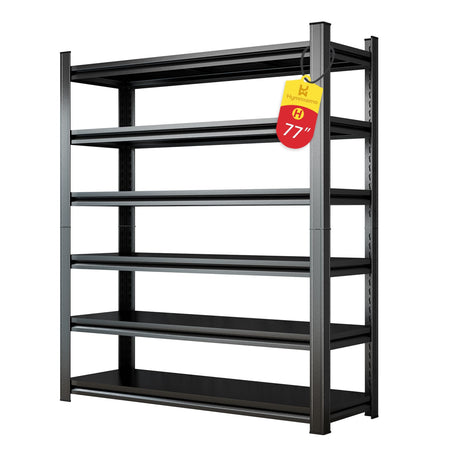 Hymnxemo 6-Tier Heavy Duty Shelves 3000lb Capacity, Adjustable Metal Garage Storage Rack for Basement Warehouse, Easy Assembly, Size 47.2''W×23.6''D×77''H Hymnxemo