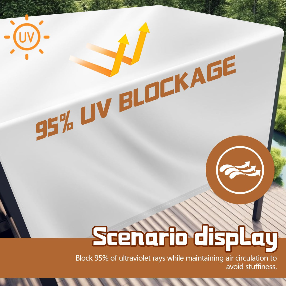 Wowangce Universal Pergola Replacement Canopy Outdoor Canopy Shade Cover Beige Waterproof Shade Canopy Top Cover for Outdoor Patio Porch Backyard(12 x 10 Ft) Wowangce