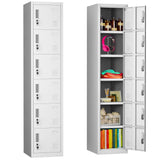 Bonusall Employees Lockers,Metal Office Storage Locker with 6 Door, Tall Steel Lockers with Keys and Lock for School, Gym, Home, Garage, Gray Bonusall