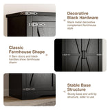 Befrases 72" H Black Farmhouse Storage Cabinet with Adjustable Shelves, Large Pantry Organize with 2 Barn Doors, Tall Freestanding Cabinet for Kitchen, Bathroom, Garage, Basement, Living, Utility Room Befrases