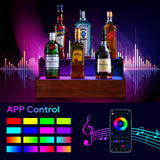 B4Life LED Lighted Liquor Bottle Display Shelf, 2 Tier 16 Inch LED Bar Shelves for Liquor Bottles, Bar Bottle Display Shelf, Lighted Liquor Shelf, Bar Lights for Liquor Shelves B4Life