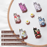6pcs Needle Minder for Cross Stitch,Sewing Magnetic Needle Keeper,Cute Cat Cartoon Minders,Needle Holder for Embroidery,Needlework Storage Accessory, Gift for Cross Stitch Lover（48-Needle） Generic