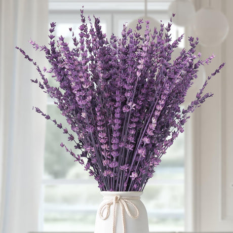 Dried Purple Lavender Flowers Bundle-Dried Preserved Lavender Bouquet 15-17" for Shower Weeding Home Vase Decor, Crafts, Aromatherapy, Fragrance, Fresh Silk Dry Live Plants, 50g(1.76oz) Glicrili