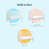 DaVinci Jenny Lind 3-in-1 Convertible Crib in White, Removable Wheels, Greenguard Gold (Mattress Not Included) DaVinci