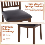 Giantex Wooden Dining Chairs Set of 2, Upholstered Kitchen Chairs w/Slat Back, Wear-Resistant PVC Leather, Rubber Wood Legs, Farmhouse Dining Side Chairs for Dining Room, Living Room, Espresso Giantex
