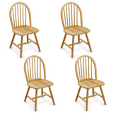 Giantex Wood Dining Chairs Set of 4, Windsor Chairs with Solid Wood Legs, High Spindle Back, H-Shaped Crossbars, Vintage Country Farmhouse Style Wooden Side Chairs Giantex