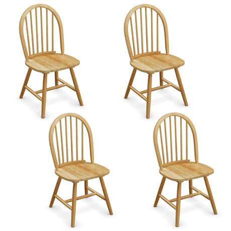 Giantex Wood Dining Chairs Set of 4, Windsor Chairs with Solid Wood Legs, High Spindle Back, H-Shaped Crossbars, Vintage Country Farmhouse Style Wooden Side Chairs Giantex