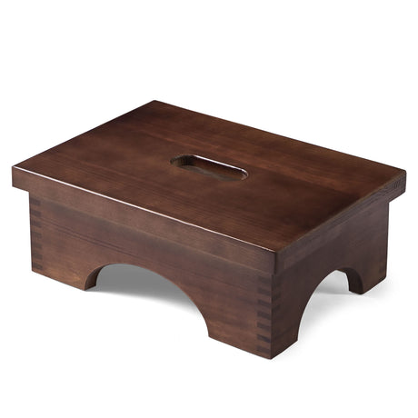 ECROCY Step Stools for Adults Pre-Assembled, Sturdy Foot Stool Lightweight, Portable Wood Step Stool Attractive, Solid Wooden Step Stool with Smooth Finish, Bed Steps for High Beds for Adults ECROCY