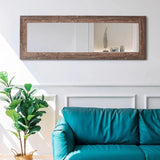 Syndra Modern Design Full Length Mirror, 61"L x 22"W, Wall Mounted, Rectangular, Framed, Wood/wood tone, HD Reflections, Shatterproof, Frosted Edges, Home Decor, Bedroom, Bathroom, Living Room Syndra