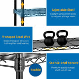 L Shaped Adjustable Storage Shelves 49.2''W X 70.86''H , 4 Tier Wire Shelving Unit, Heavy Duty Garage Corner Shelf, Metal Standing Shelf Units, Pantry Shelf for Corner Laundry Kitchen Pantry Closet SESAISHEIR