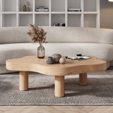 Cloud Shape Irregular Wood Coffee Table, Indoor Round Corner Thicken End Table, Cute Cartoon Accent Coffee Cocktail Center Table for Living Room Furniture(27.5" Lx18 Wx16 H, Natural) Topjia