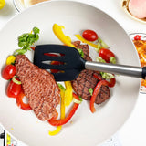 KLAQQED 3Pcs Spatula Silicone Spatula Turner Set Fish Spatulas Silicone Heat Resistant Spatulas for Nonstick Cookware Rubber Wok Spatula, Long Large Spatula Silicone Cooking Use Kitchen Utensils Set KLAQQED