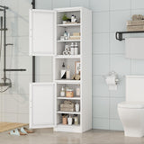 Ckzbx Tall Narrow Storage Cabinet 66.93" H Tall Bathroom Cabinets Metal Pantry Cabinet, 4 Adjustable Shelves for Kitchen, Home Office, Living Room, Dinning Room (16 inches Wide White) Ckzbx