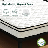 Twin Mattress, Hybrid Mattress 6 Inch, Twin Matress with Pocket Springs&Memory Foam Medium Firm Mattresses for Kids Adults, Breathable, Durable Support, Pressure Relief for Bedroom, RV Zyerch