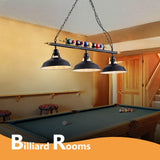 Mcacggo 3-Light Billiard Pool Table Lights Hanging Over Pool Table, Black Matte Metal Shades with Billiard Ball Decor, for Billiards Room, Snooker Table, Kitchen Island Mcacggo