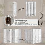 ALeesing 6 Panel Room Divider, 5.6Ft Pegboard Display Wood Folding Privacy Screens, Room Divider Peg Board Display Freestanding for Trade Show Craft Show Home Wall Organizer, Retro White ALeesing