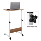 Mind Reader Woodland Collection, Mobile Sit/Stand Laptop Desk, Adjustable, Lockable Casters, Portable, 21.75" L x 15.75" W x 33" H, White Mind Reader