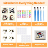 4 Pack Paint by Numbers Kits for Kids with Wooden Frame-Cartoon Animal Painting by Numbers for Kids Adults Beginners, Easy Paint by Numbers Kit Crafts for Kid Paint by Number for Wall Decor(8X8inch) Genius maker