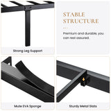 SHA CERLIN Heavy Duty Full Size Metal Platform Bed Frame with Wooden Headboard and 13 Strong Slats Support SHA CERLIN