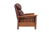 BarcaLounger Mission 7-3323 (Craftsman) All Leather Push Back Manual Recliner Chair - 5702-87 Wenlock Fudge All Leather BarcaLounger