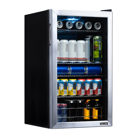 NewAir Mini Refrigerator and Cooler - 177 Mini Cans or 126 Regular Can - Drink Dispenser with Adjustable Shelves and Glass Door - Mini Fridge for Wine, Beer or Soda- Ideal for Dorm, Office, Bar NewAir