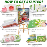 WEMEON Christmas Paint by Numbers Kit for Adults- Red Truck Adult Paint by Number Kits on Canvas Arts Crafts for Adults(16 x 20 Inch) WEMEON