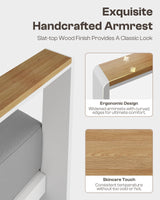 Oasbira Aluminum Outdoor Patio Furniture Set with Coffee Table, 5 Piece Patio Conversation Sets with Washable Thick Cushions, Patio Sectional Furniture Set for Porch, Balcony, Deck, White Oasbira