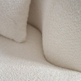 Acanva Modern Curved Sectional Living Room Couch, Minimalist Comfy Boucle Fabric Modular Sofa for Apartment, Home Office, Left Hand Facing, White Acanva