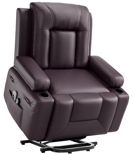 Garvee Power Lift Recliner Chair - Heat and Massage, PU Leather Electric Lift Recliner for Elderly & Mobility Impaired, Adjustable Back and Legs, Heavy Duty Lift Chair for Seniors Garvee