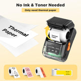 SUPVAN T50M Pro Bluetooth Label Maker Machine with Tape, Wide Waterproof Label, Versatile App with 40 Fonts and 450+ Icons, Inkless Labeler for Home, Kitchen, School, Office Organization, Black SUPVAN