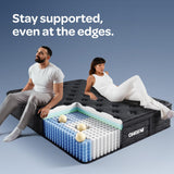 OhGeni 14 Inch Cooling Queen Size Mattress, Hybrid Gel-infused Memory Foam Bed Mattresses in a Box, Medium Feel Cool Top Fabric,Individual Pocket Spring, 3-Zone design & Reinforced Edge Support, Black OhGeni