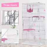 Cat Cage Cat Crate Kennel Cat Playpen with Free Hammock Perching Shelves 3 Cat Bed 3 Front Doors 2 Ramp Ladders,67 inches BestPet