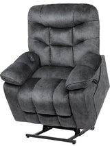 EONIX Large Lay Flat Power Lift Recliner Chair for Elderly with Heat and Massage, 400lbs Dual Motor Electirc Lift Chair with Extended Footrest, SLRY007062, Black EONIX