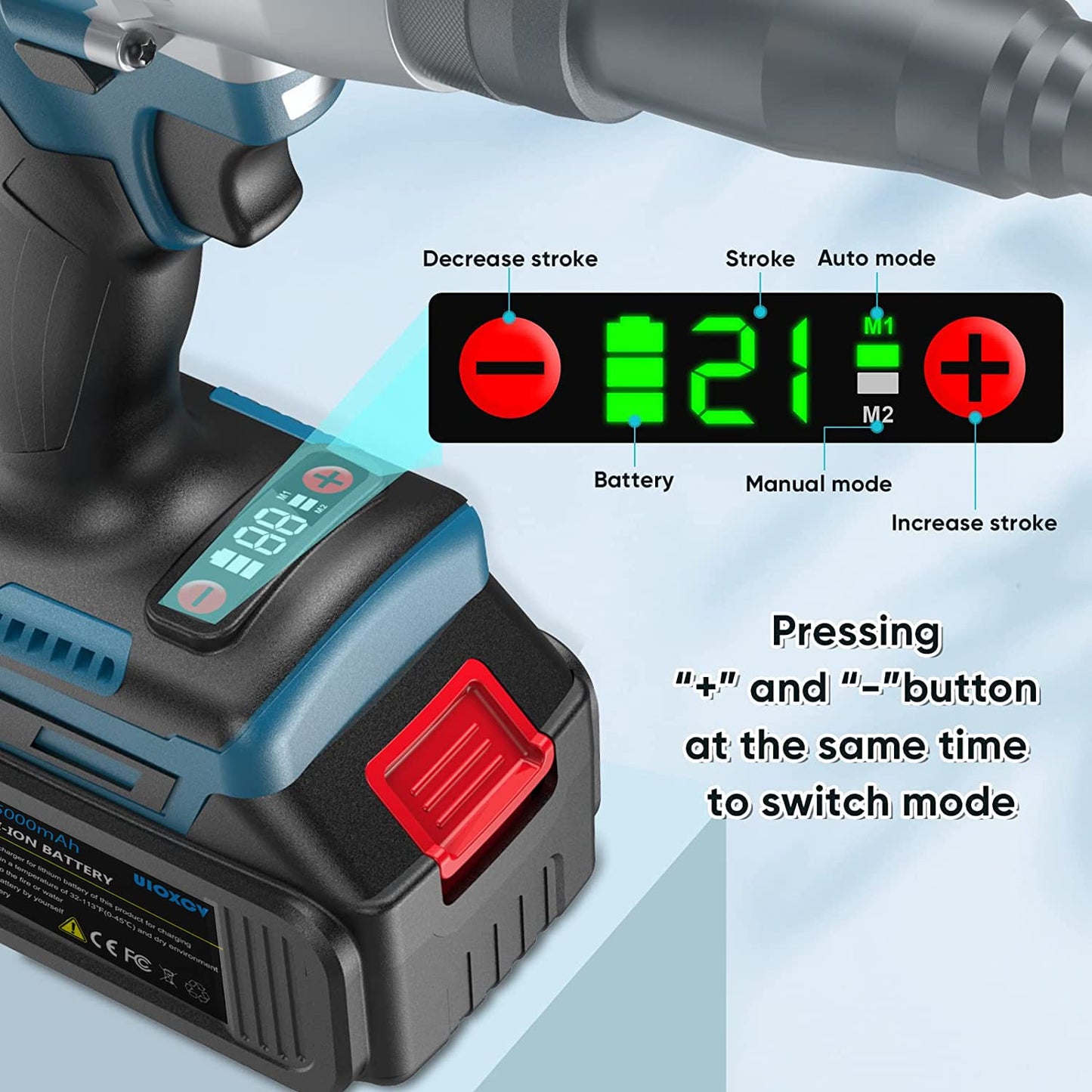 uioxcv Cordless Rivet Tool, 2-in-1 Electric Rivet Nut Gun for Rivets(1/8'', 5/32'', 3/16") & Rivet Nuts (1/4",5/16",3/8"), Automatic Blind Rivet - WoodArtSupply