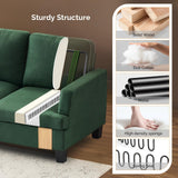VINGLI Green 83" Sofa Couches for Living Room, Modern Comfy 3 Seater Couch 25.6" Deep Seat Upholstery Cozy Sofas for Small Space, Bedroom, Apartment, Home Office VINGLI